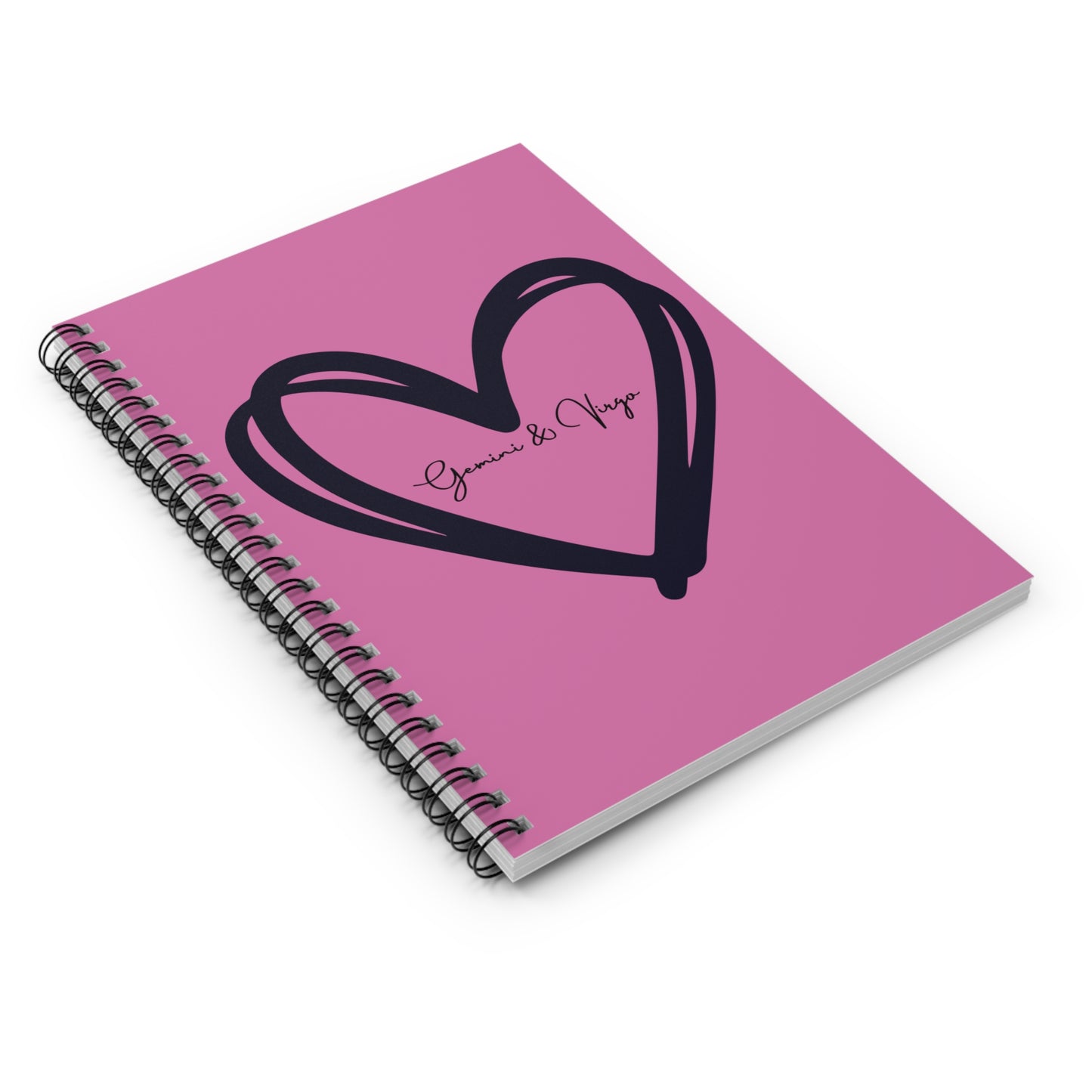 Gemini & Virgo Heart Spiral Notebook