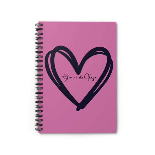 Gemini & Virgo Heart Spiral Notebook