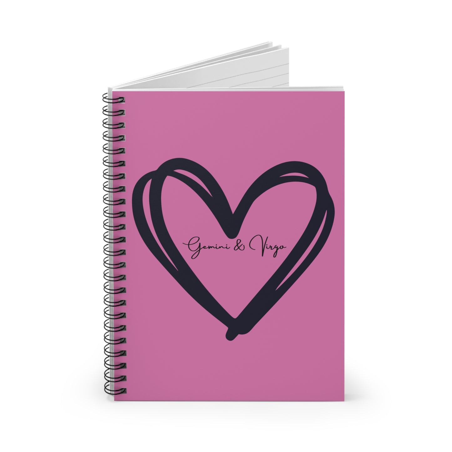 Gemini & Virgo Heart Spiral Notebook