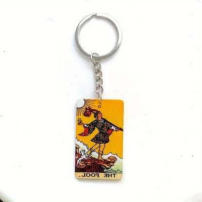Sun & Moon Tarot Keychain – Acrylic Tarot Card Key Ring | Witchy Bag Charm, Tarot Gift
